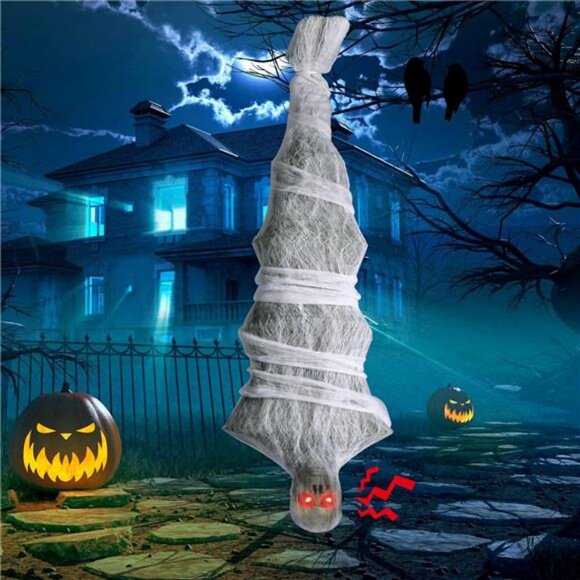 72 Inch Halloween Decorations Cocoon Corpse, Scary Hanging Cocoon Corpse Props - Picture 6 of 8